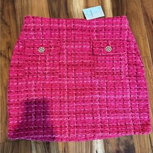 Endless Rose Fuchsia Tweed Mini Skirt